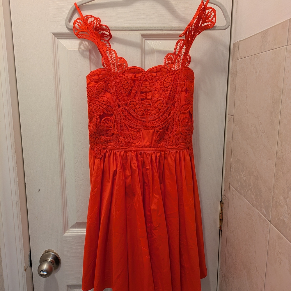 Self-Portrait Red Formal Sundress Square Neck
